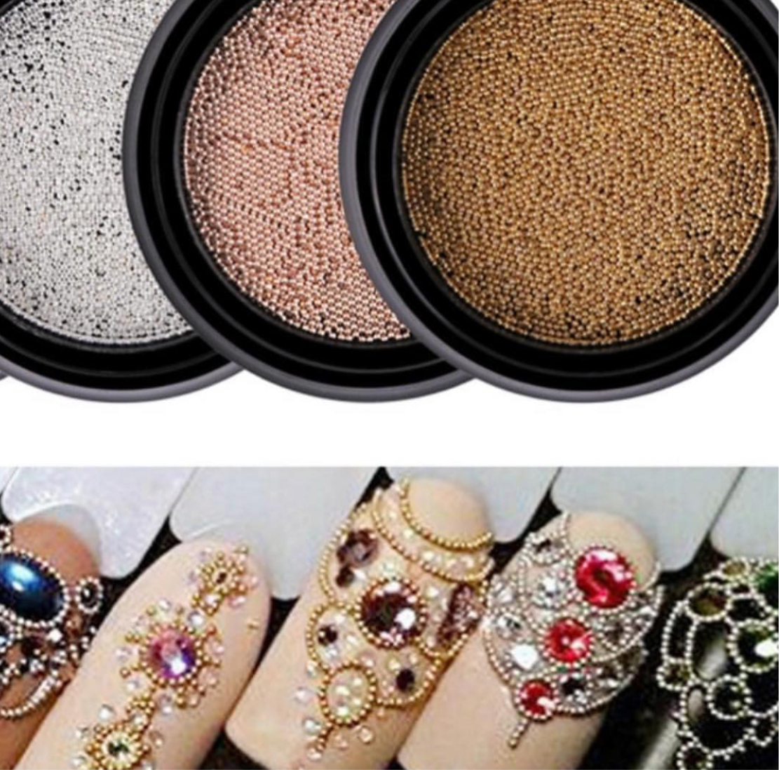 Nail beads, metal gold (0.4mm)