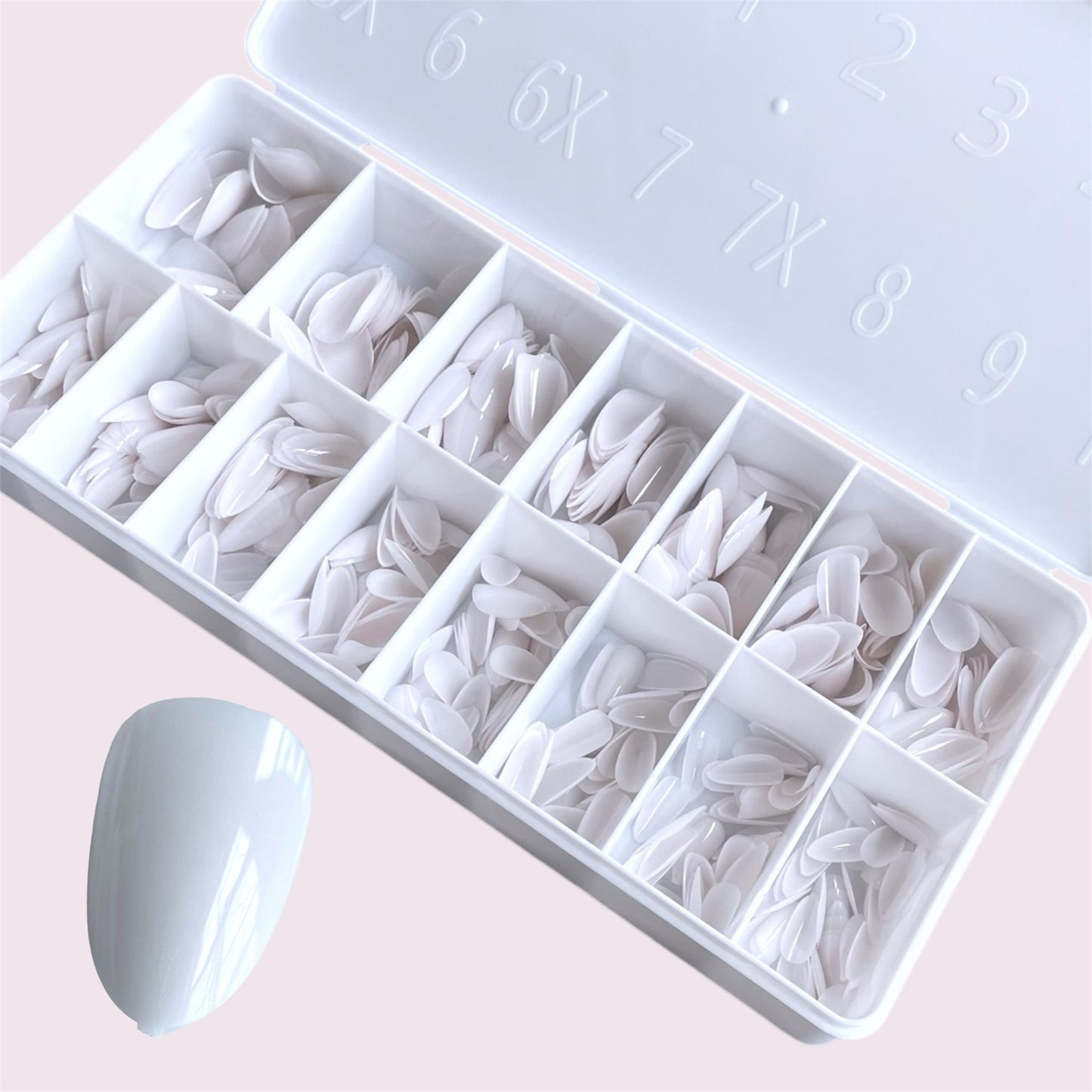 Gel tips, 600 pc set, short almond