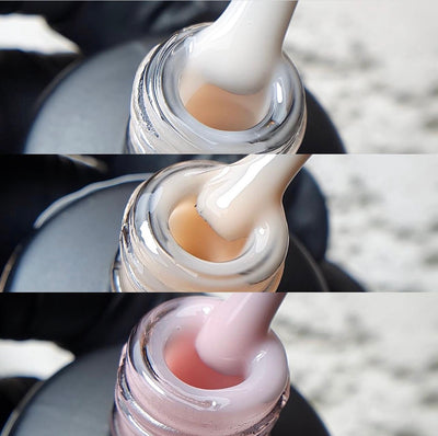 LUXIO by AKZENTZ - 3 FULL SIZE (15ml) TINTED BUILD STUDIO N°10 COLLECTION (ALMOND, HONEY, SHANTEL)