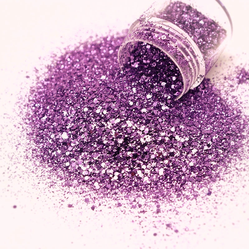 Glitter for nail, light purple