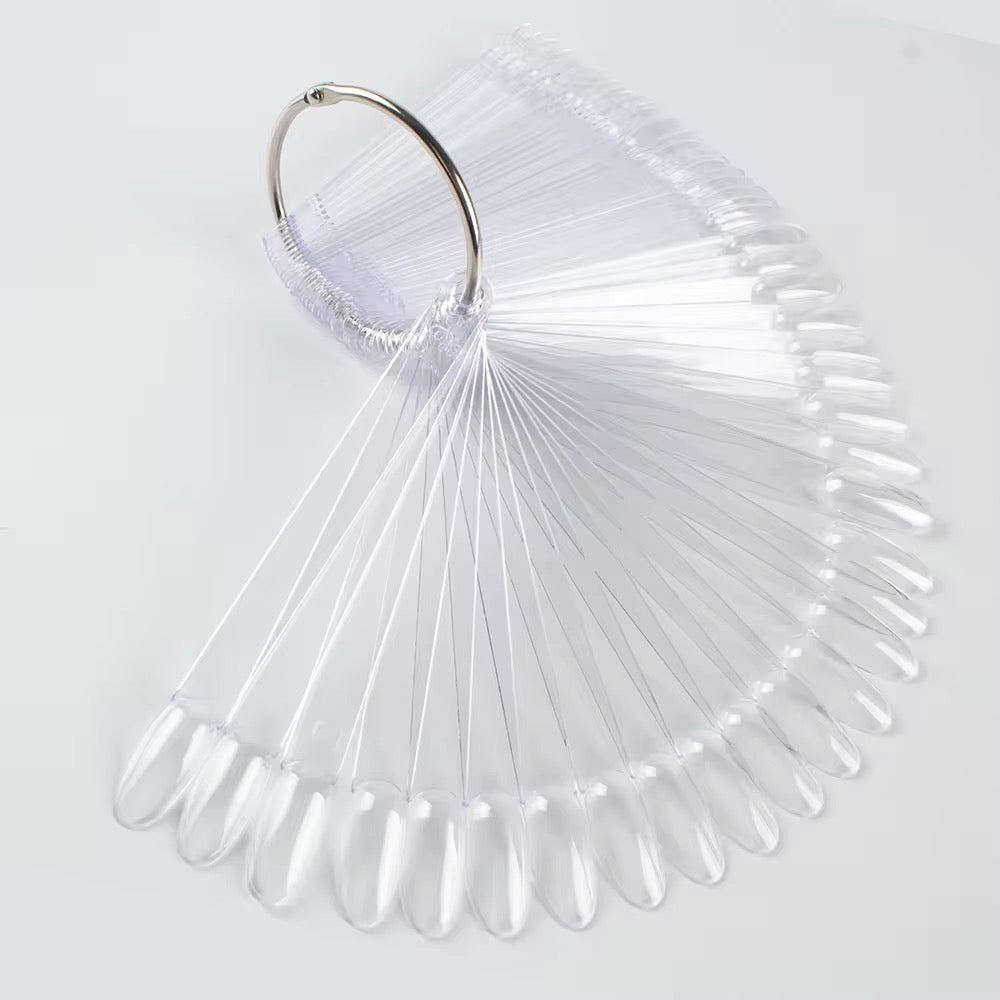 Plastic Nail Tips 50pc, Oval, Transparent