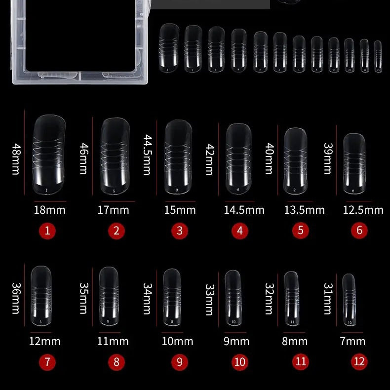 Dual Nail Forms #11 clear for acrygel, polygel, 120pc