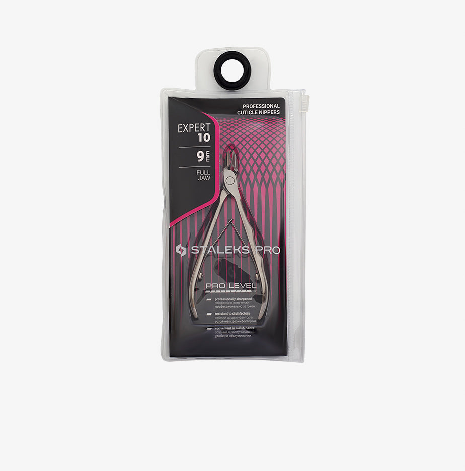 STALEKS PRO Expert Cuticle Nippers, model NE-10-9 (9mm edge)