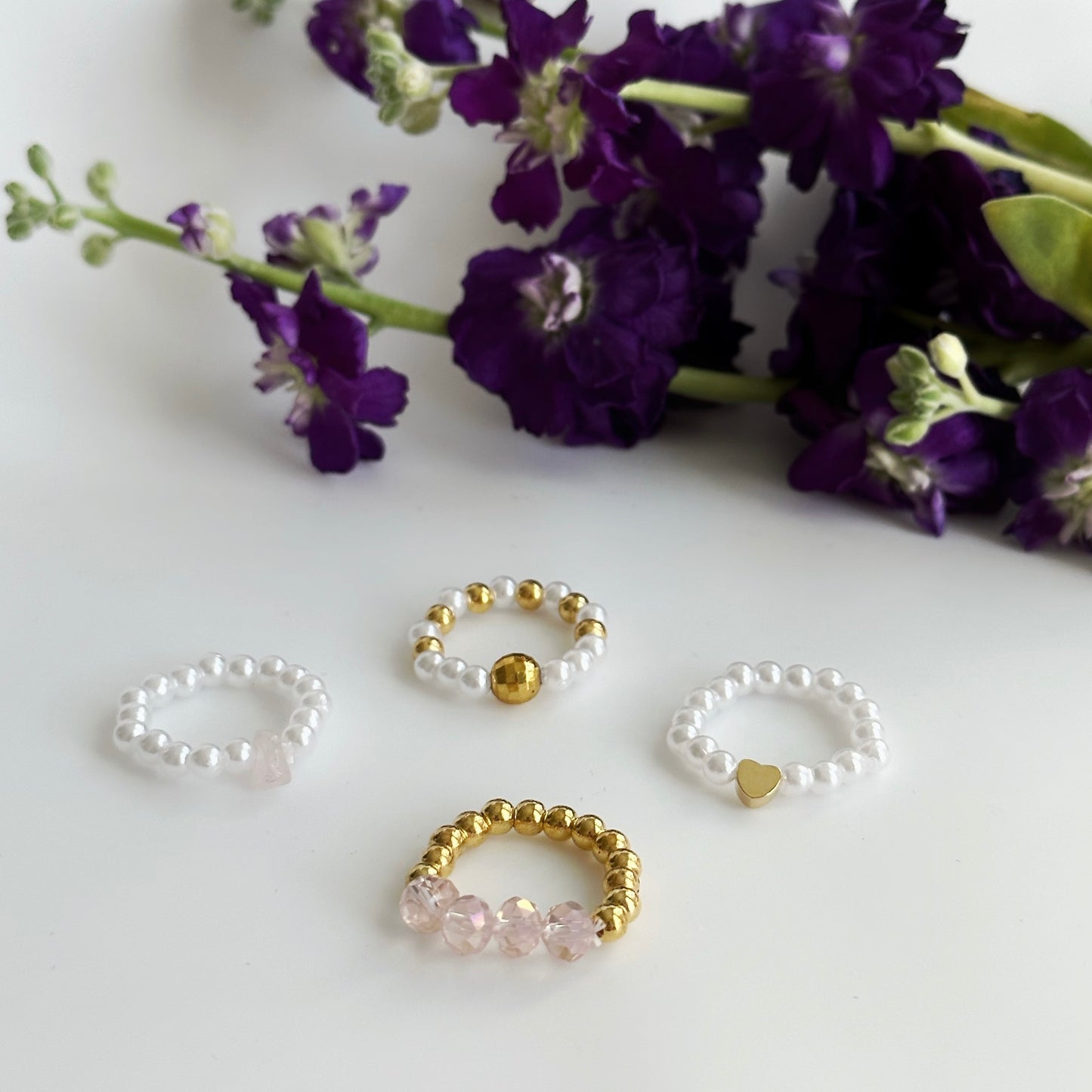 Rings set for nail photos, 4pc