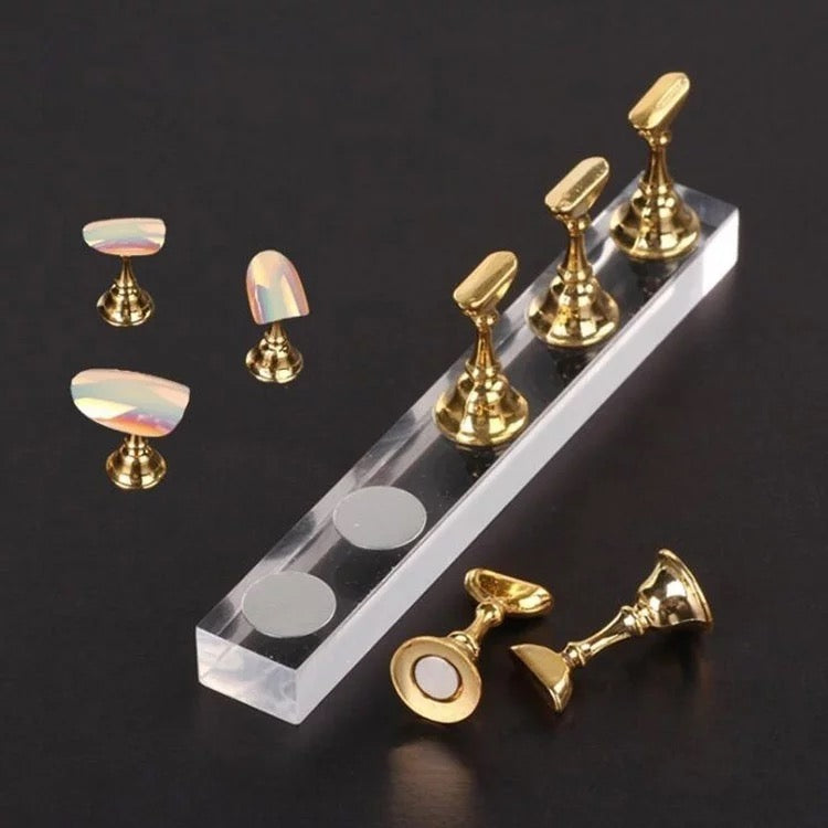Nail Stand for 5 tips, GOLD or WHITE