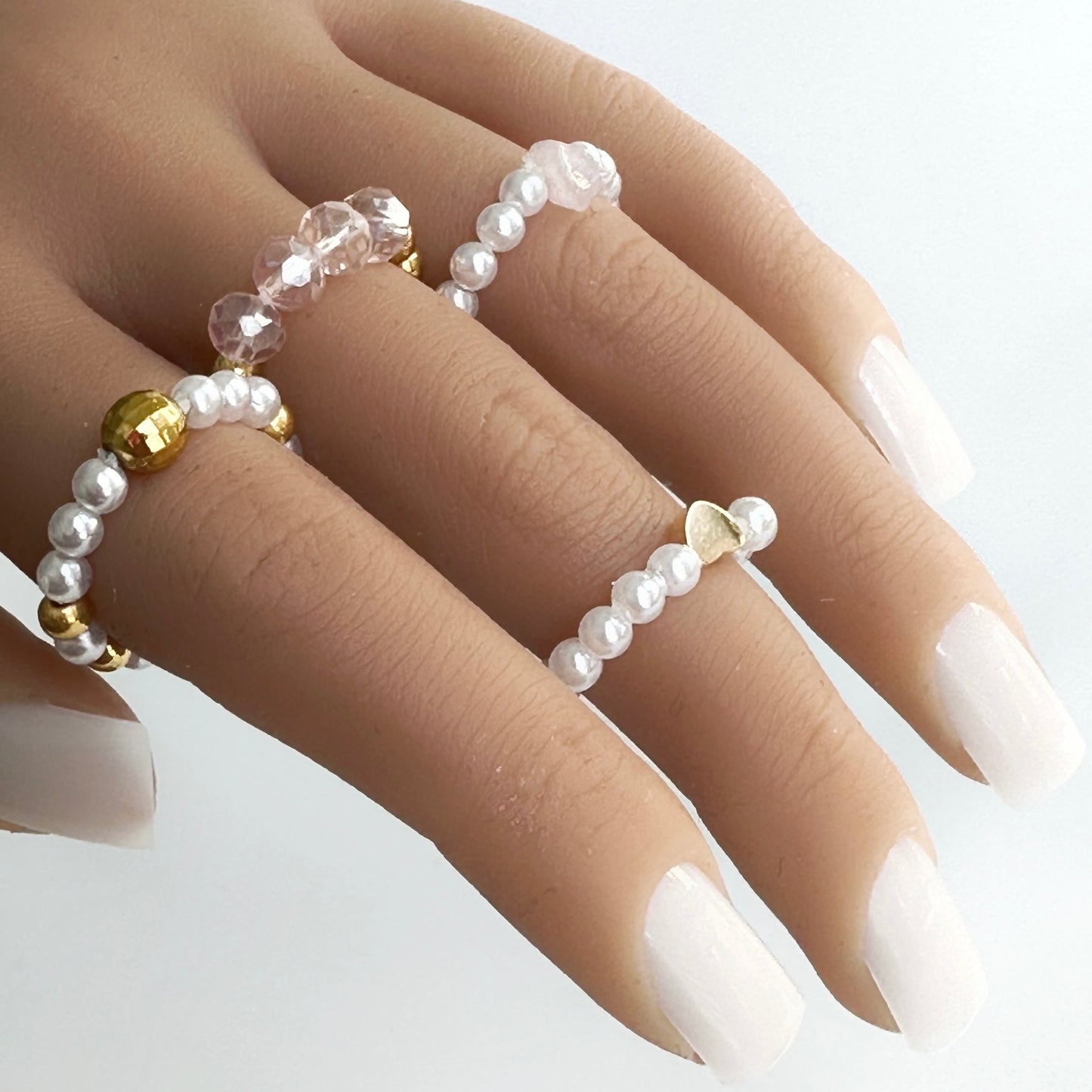 Rings set for nail photos, 4pc