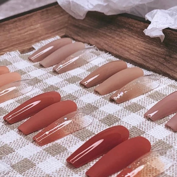 Plastic Nail Tips for design demos, coffin, 120pc