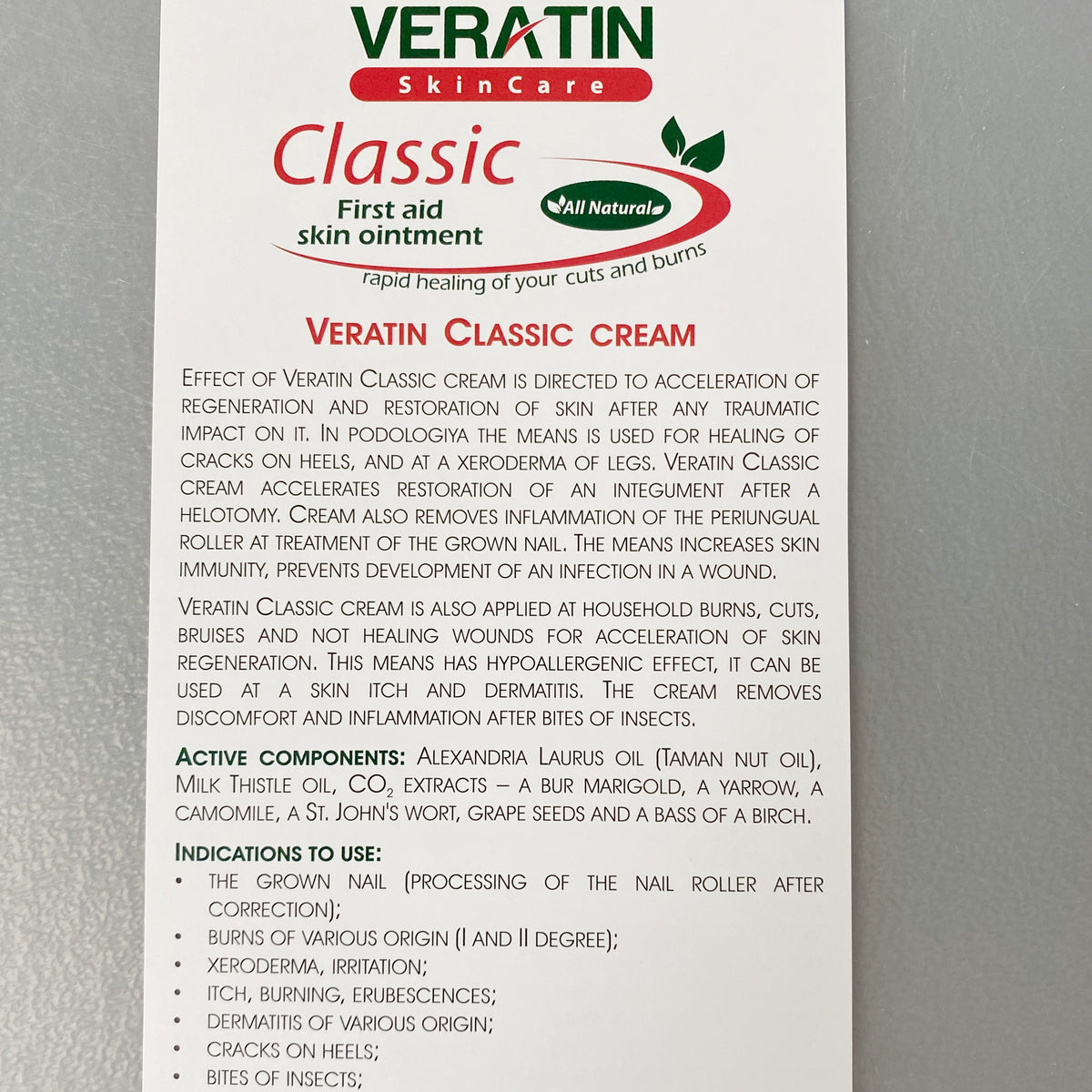 Veratin Classic Skin Cream (3.5oz or 12g)