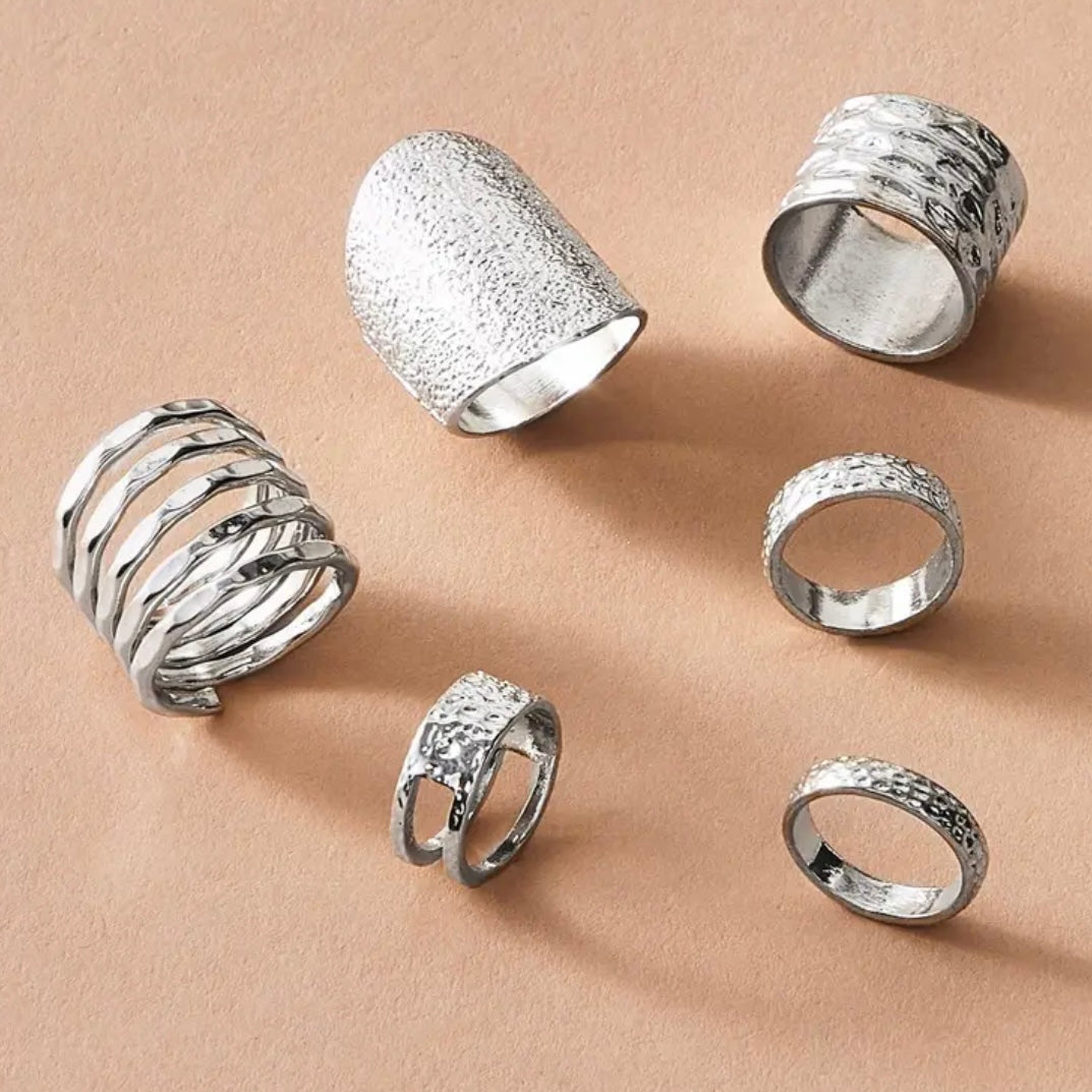 Rings set for nail photos, 6pc