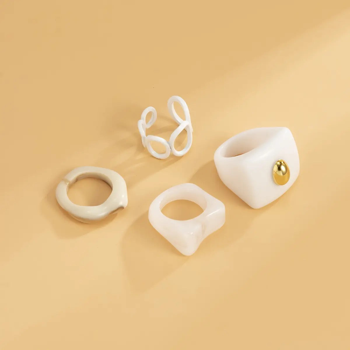 Rings set for nail photos, 4pc