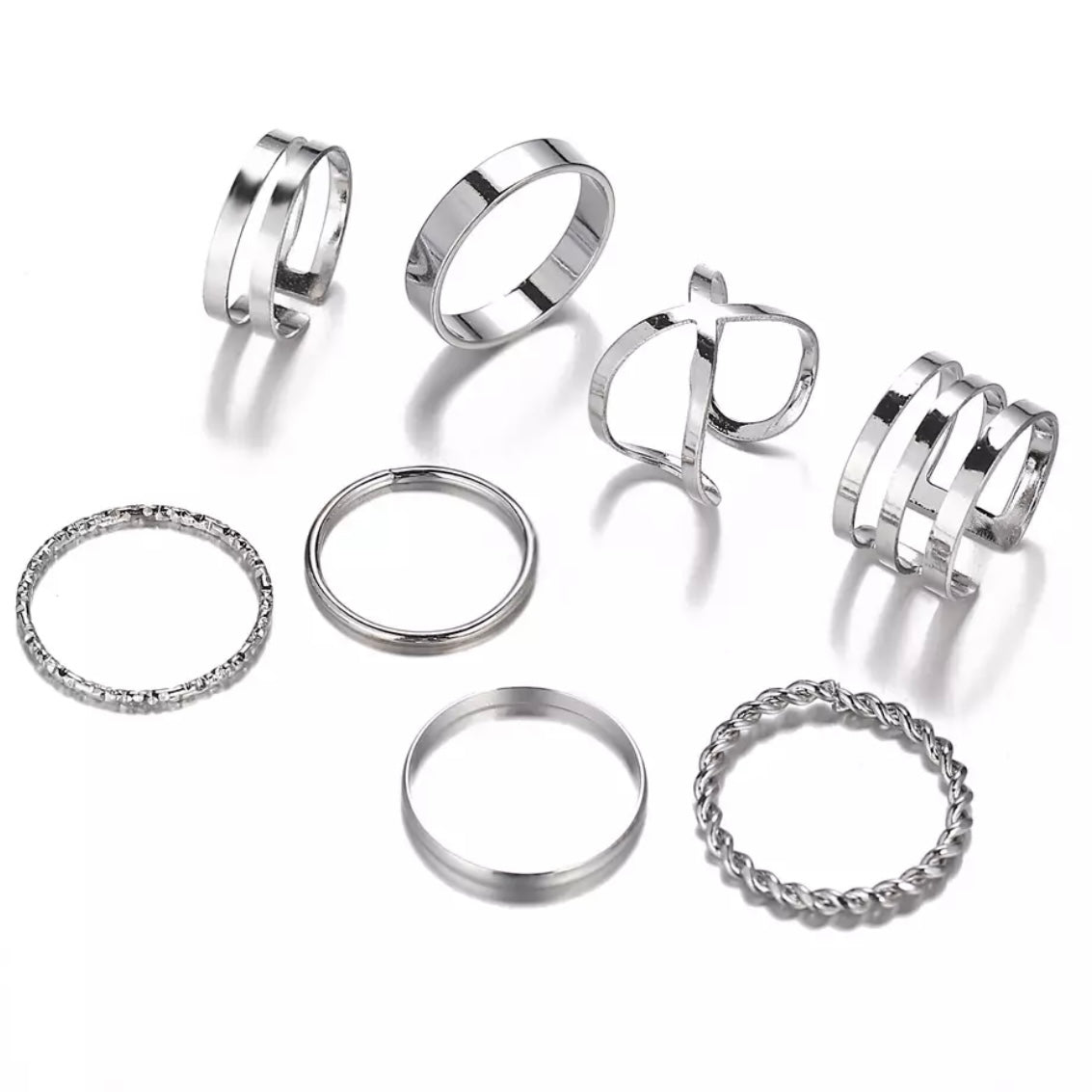 Rings set for nail photos, 8pc
