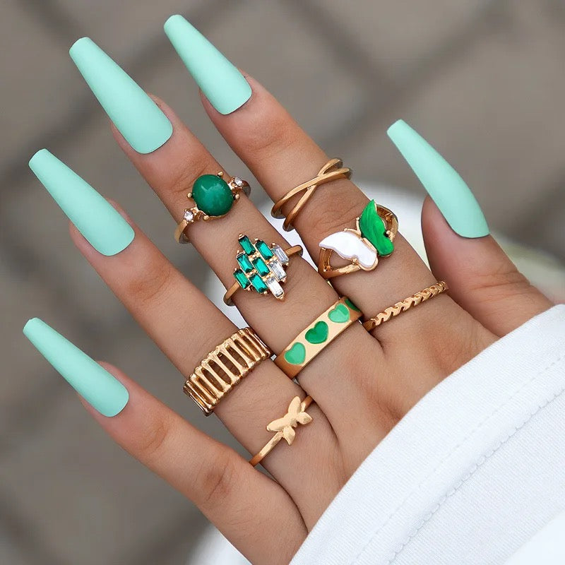 Rings set for nail photos, 8pc