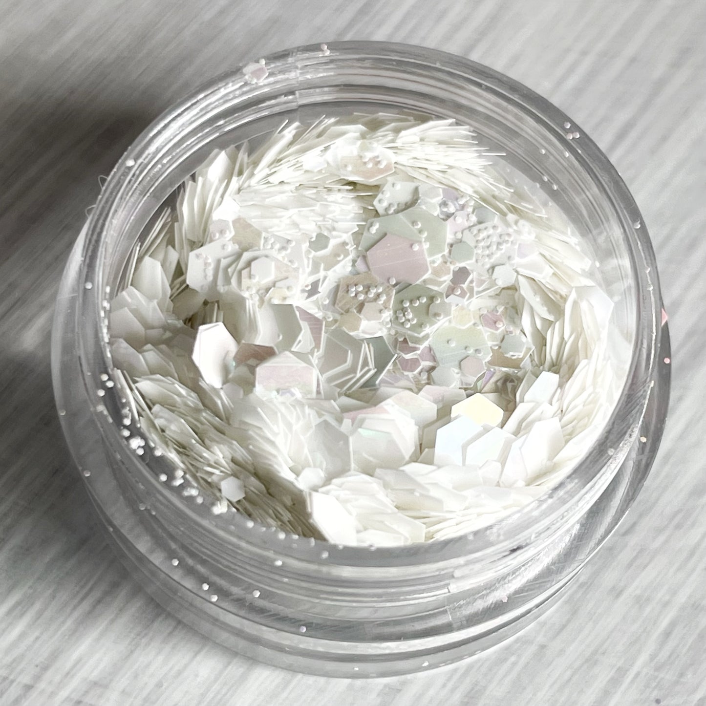 Glitter for nail, white