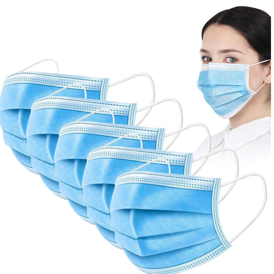 Dust Mask, disposable, 50 pc, blue