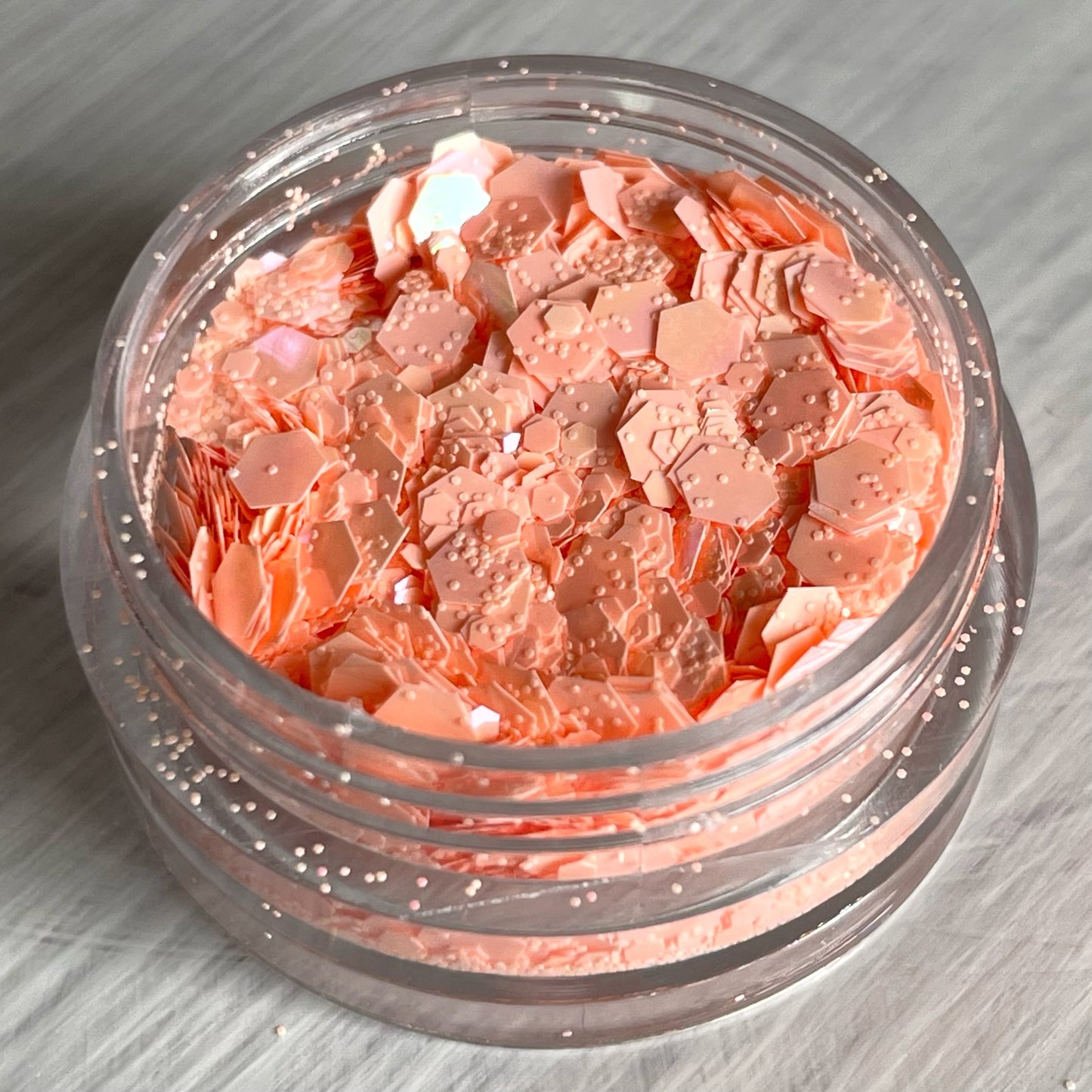 Glitter for nail, peach