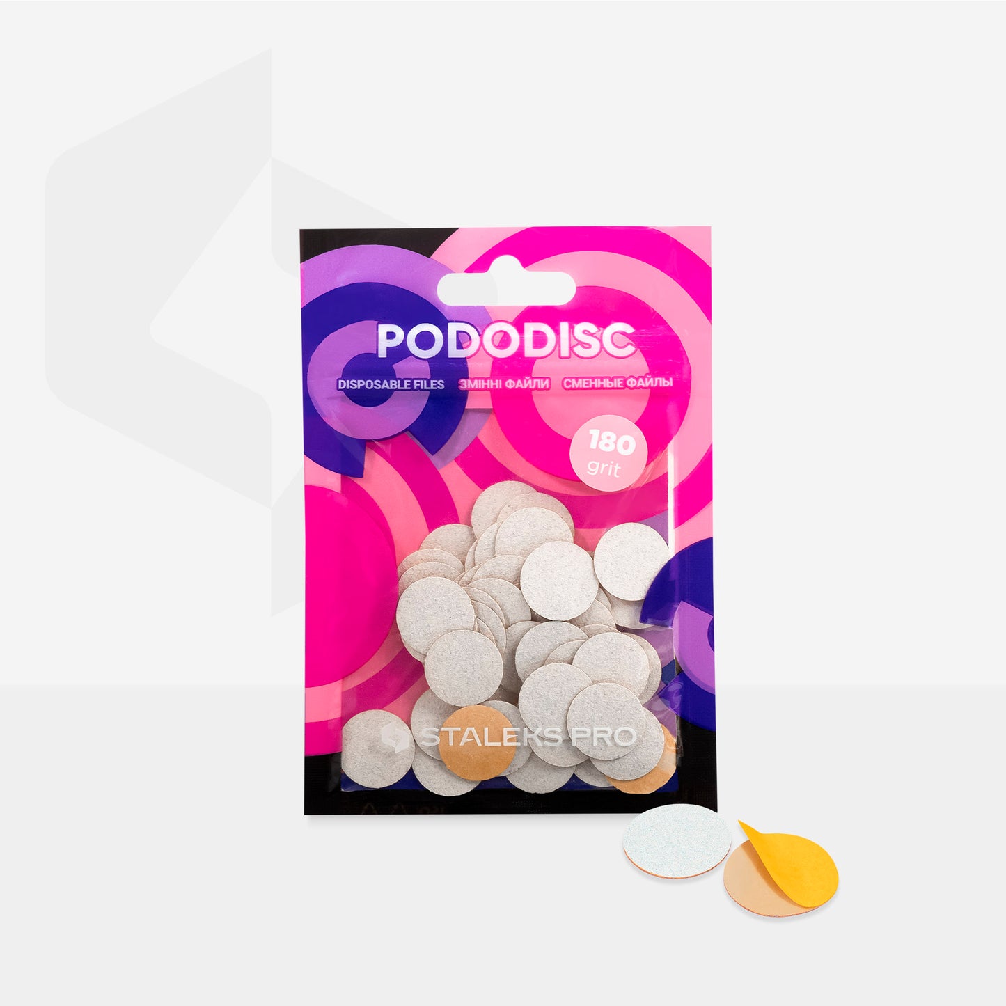 STALEKS PRO PODODISC 180 Grit (White, Thin) REFILL PADS, SMALL, 50PC