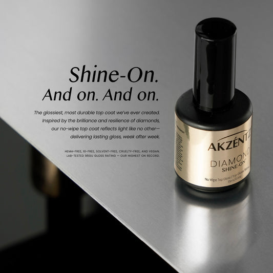 New! 2025 AKZENTZ DIAMOND SHINE-ON (NO-WIPE ) GEL TOP