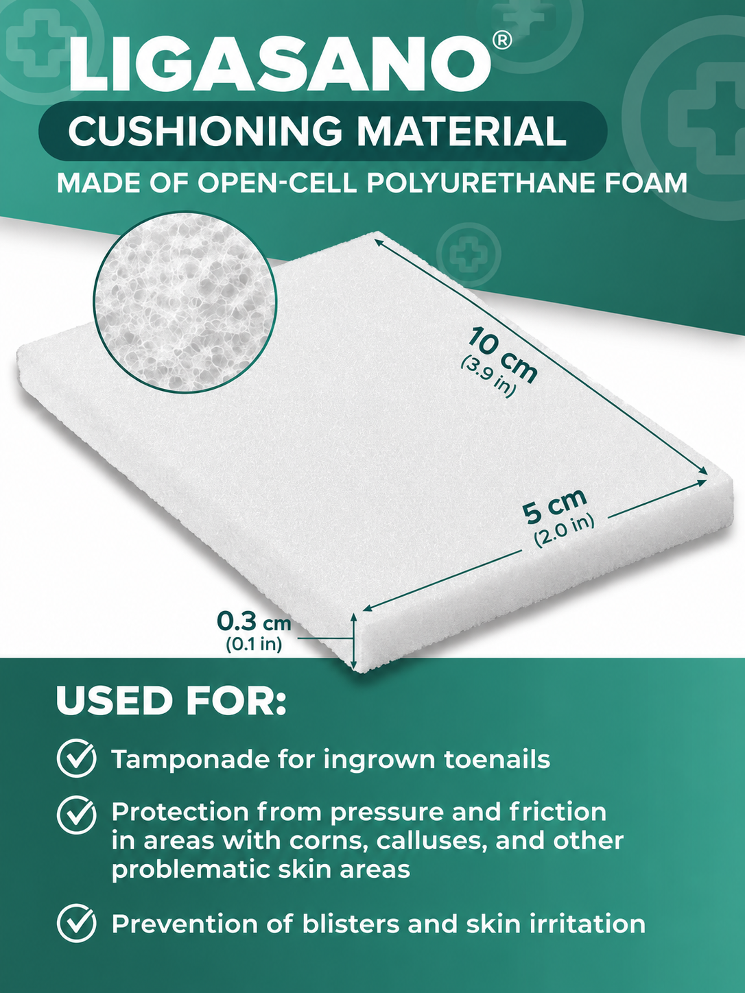 LIGASANO® White – Professional Padding Material for Pedicure & Foot Care,