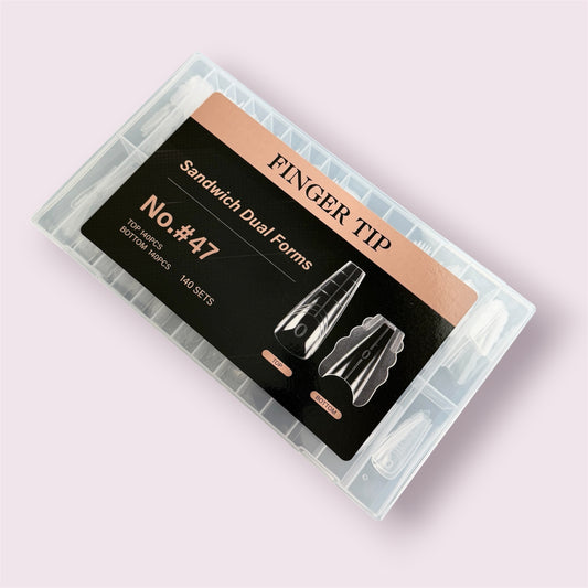 Dual "Sandwich" Nail Forms #47- Thinned Cuticle Area - (140 sets)