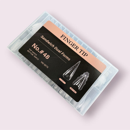 Dual "Sandwich" Nail Forms #48- Thinned Cuticle Area - (140 sets)
