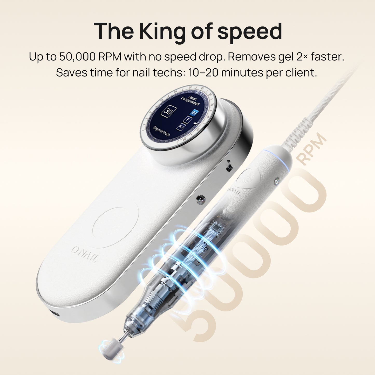 ONAIL AI Precision Drill with 2 Handpieces (Plus a FREE Set of Bits!)