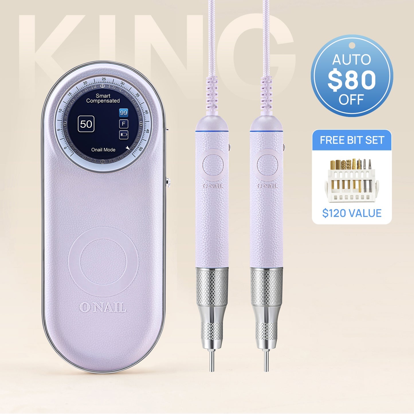 ONAIL AI Precision Drill with 2 Handpieces (PLUS! A Set of Bits!)