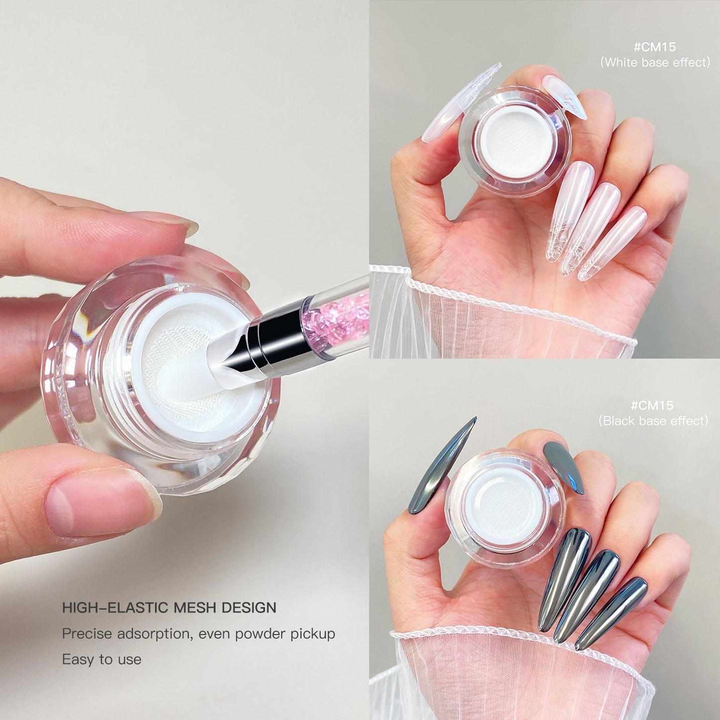 Chrome Powder Glass Pearl Mirror CM15