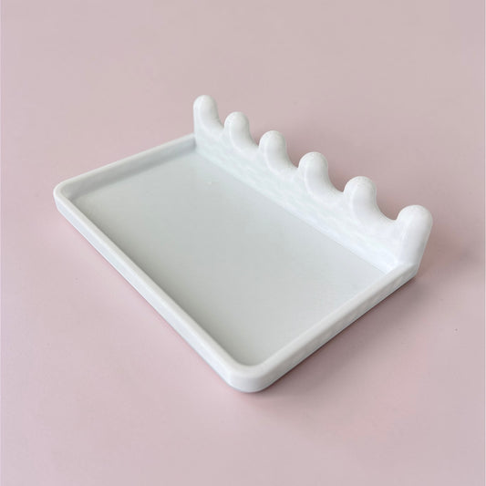 Plastic White Holder for Brushes + Mixing Pad