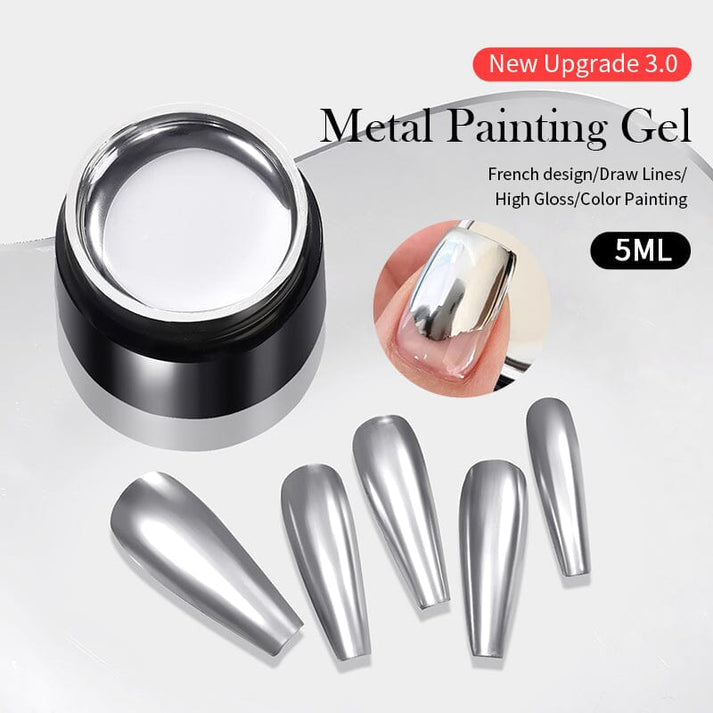 METAL PAINTING SILVER GEL PAINT ("super silver"), by BORN PRETTY