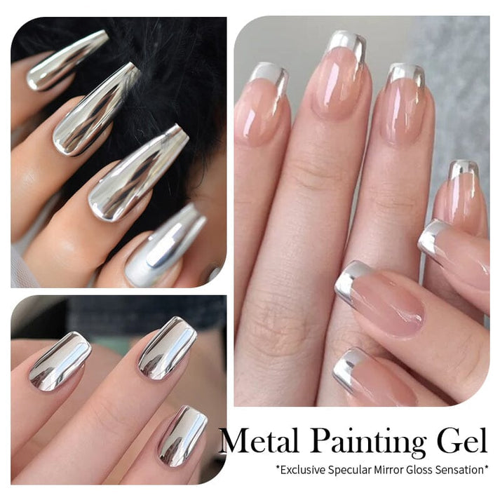 METAL PAINTING SILVER GEL PAINT ("super silver"), by BORN PRETTY