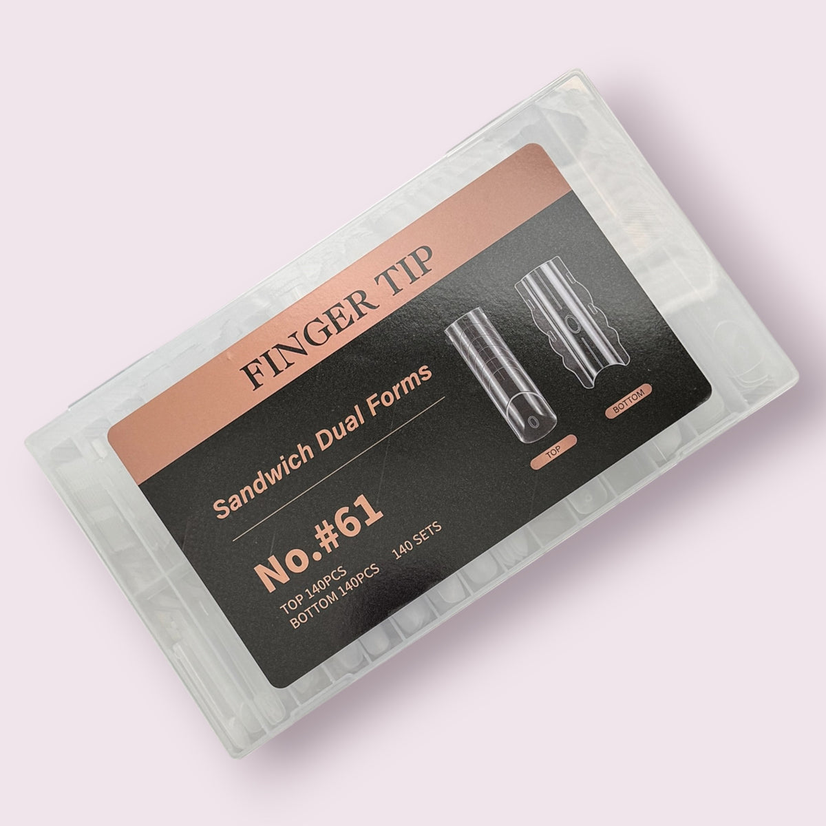 Dual "Sandwich French" Nail Forms #61 - Thinned Cuticle Area - (140 sets)
