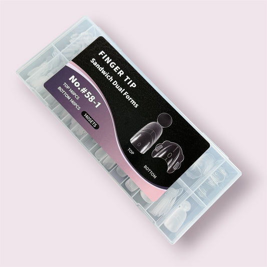 Dual "Sandwich" Nail Forms #58-1- Thinned Cuticle Area - (140 sets)