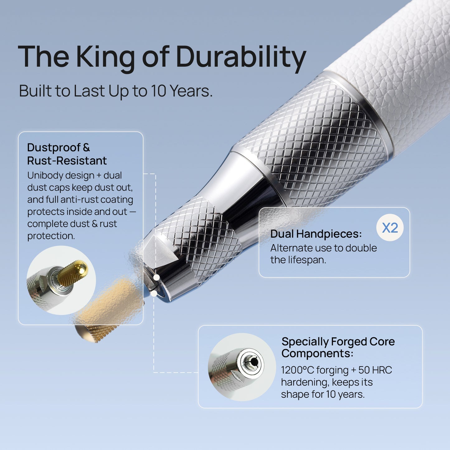 ONAIL AI Precision Drill with 2 Handpieces (Plus a FREE Set of Bits!)