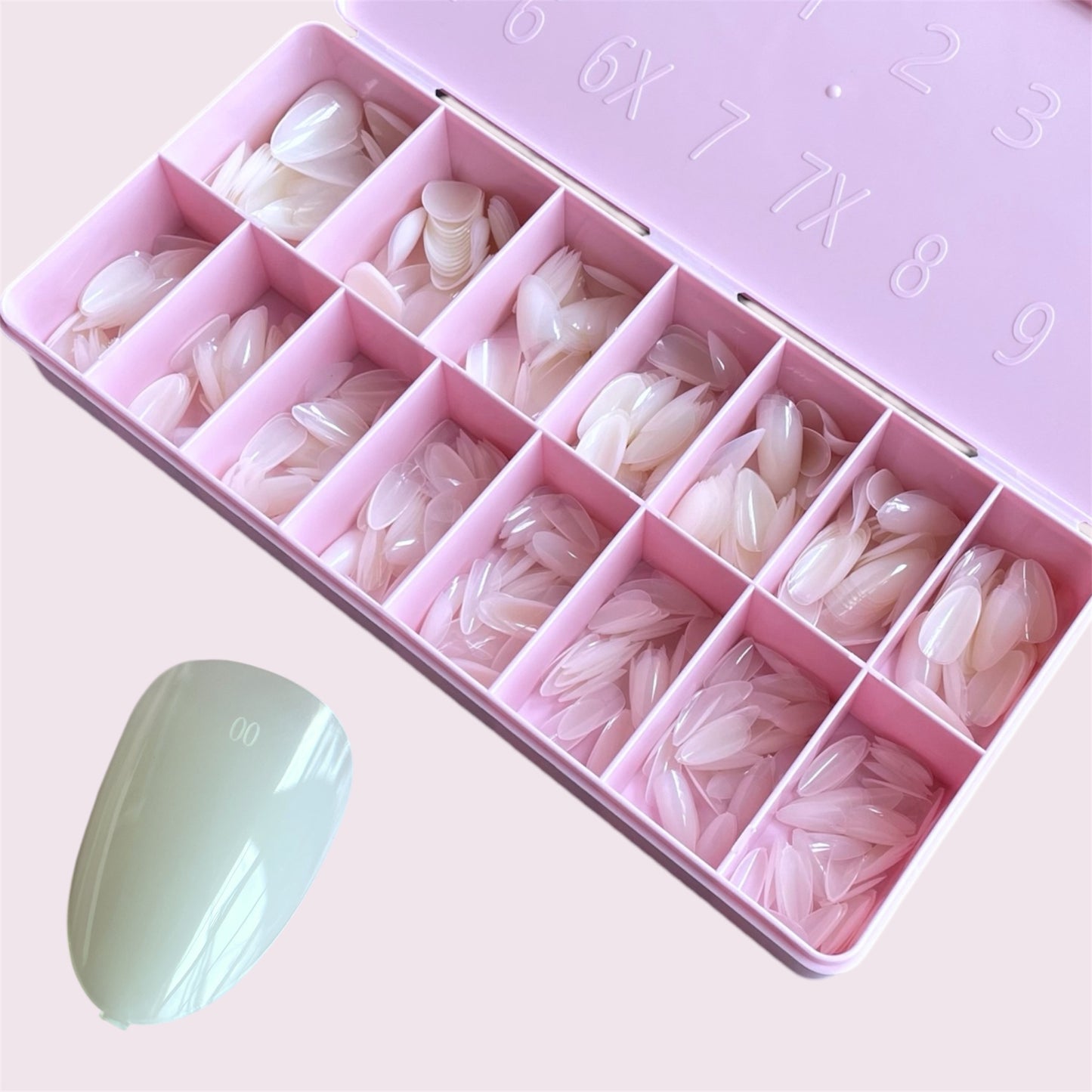 Gel tips, 600 pc set, short almond