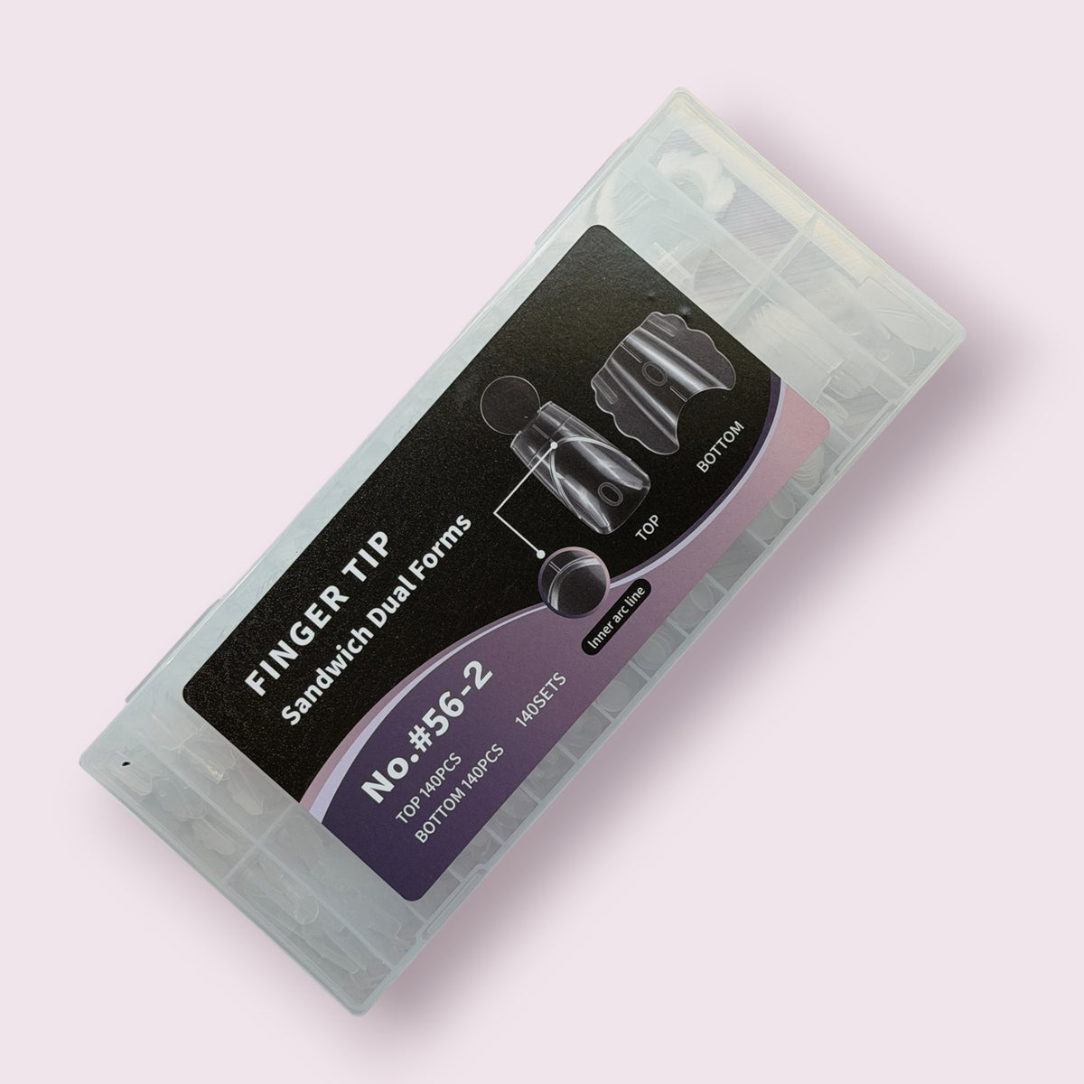 Dual "Sandwich" Nail Forms #56-2- Thinned Cuticle Area - (140 sets)