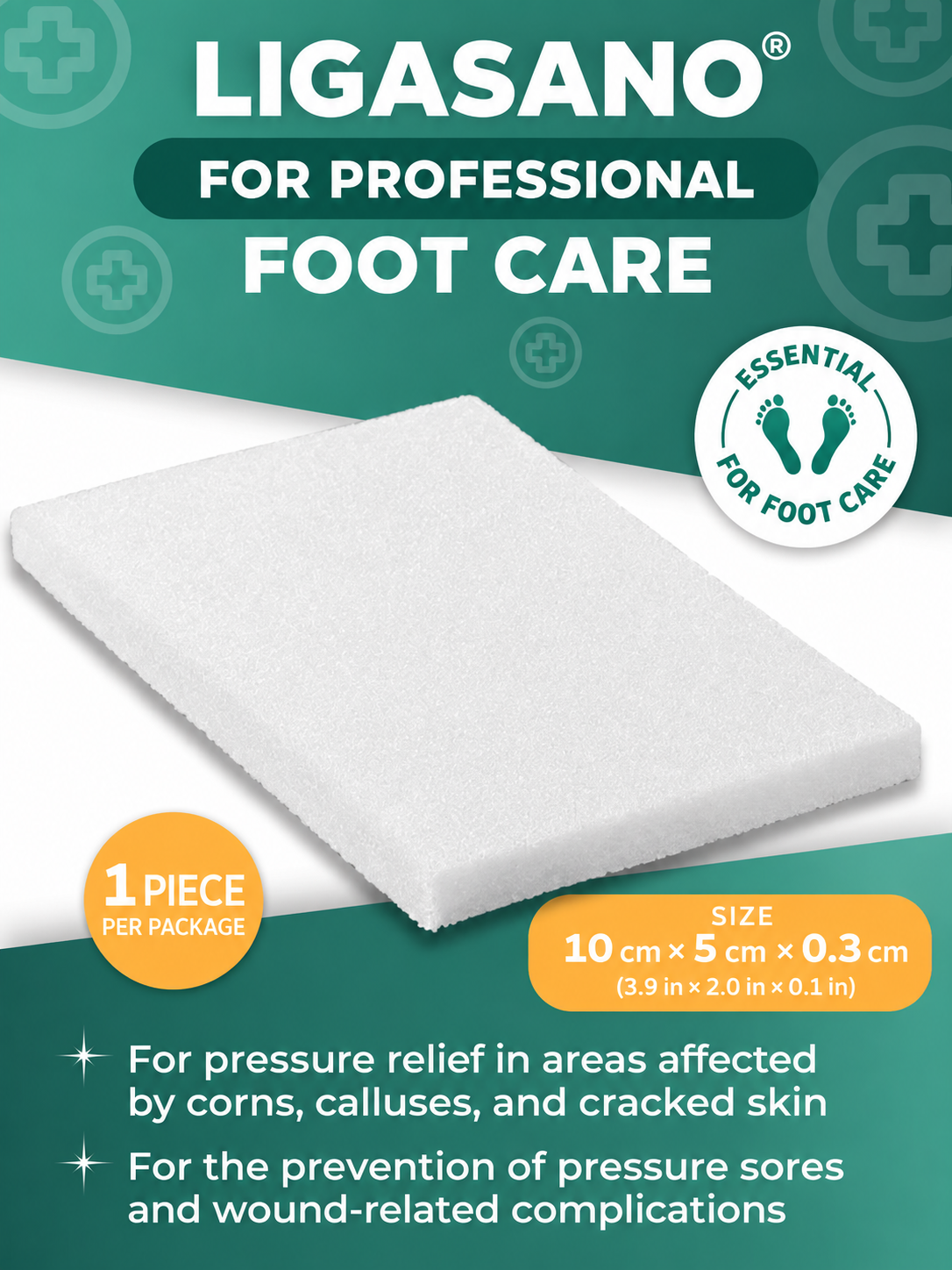 LIGASANO® White – Professional Padding Material for Pedicure & Foot Care,