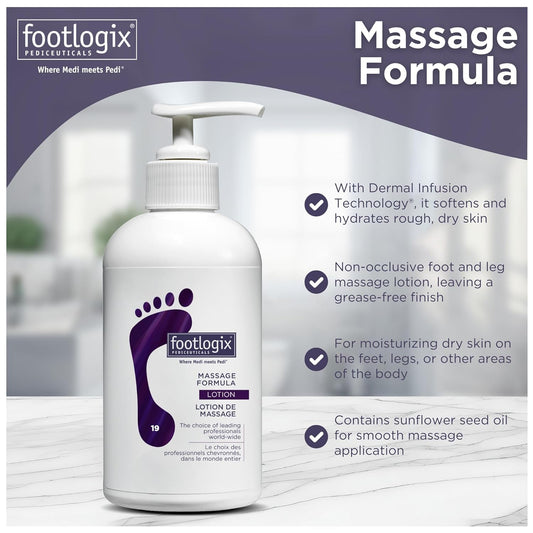 Footlogix - MASSAGE FORMULA LOTION (250 or 500ml) Please contact us for Professional (Licensed NailTech) pricing!
