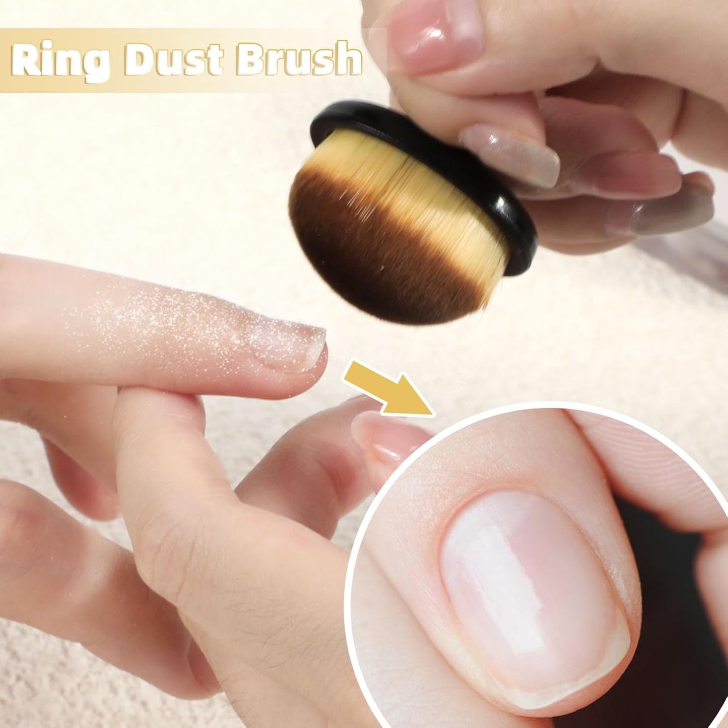 Ring Brush for nail dust, (Ring-Shaped) 1pc