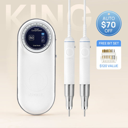 ONAIL AI Precision Drill with 2 Handpieces (Plus a FREE Set of Bits!)