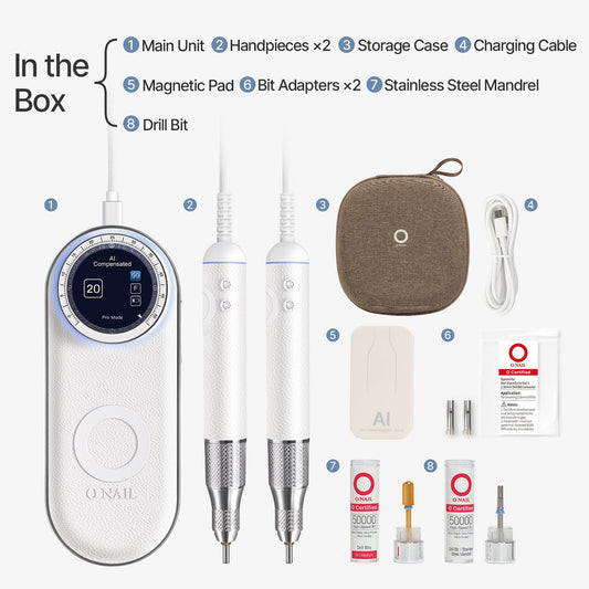 ONAIL AI Precision Drill with 2 Handpieces