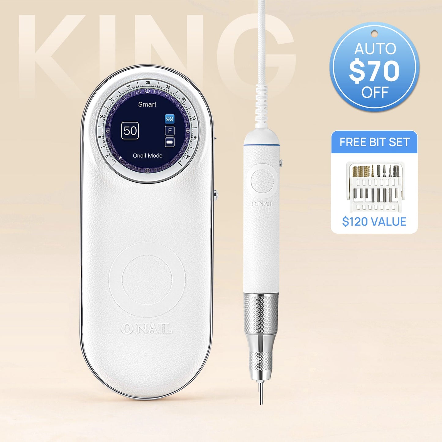 ONAIL AI PRO MAX Nail Drill with 1 or 2 Handpieces (Plus a FREE Set of Bits!)