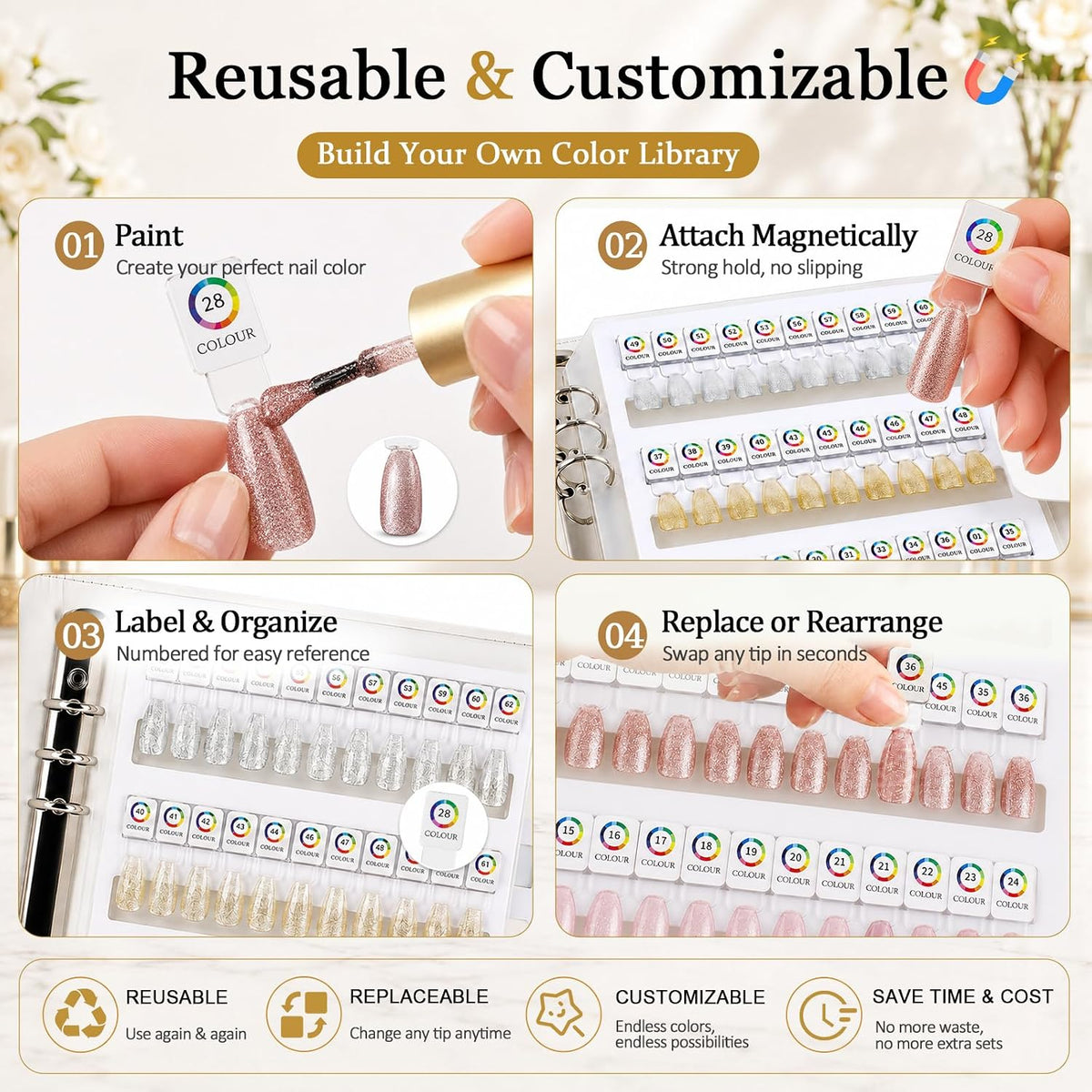 Magnetic Nail Swatch Book (120 pc)