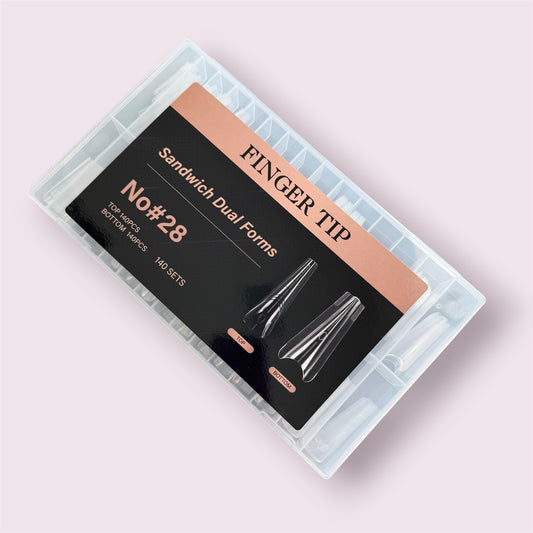 Dual "Sandwich" Nail Forms #28- Thinned Cuticle Area - (140 sets)
