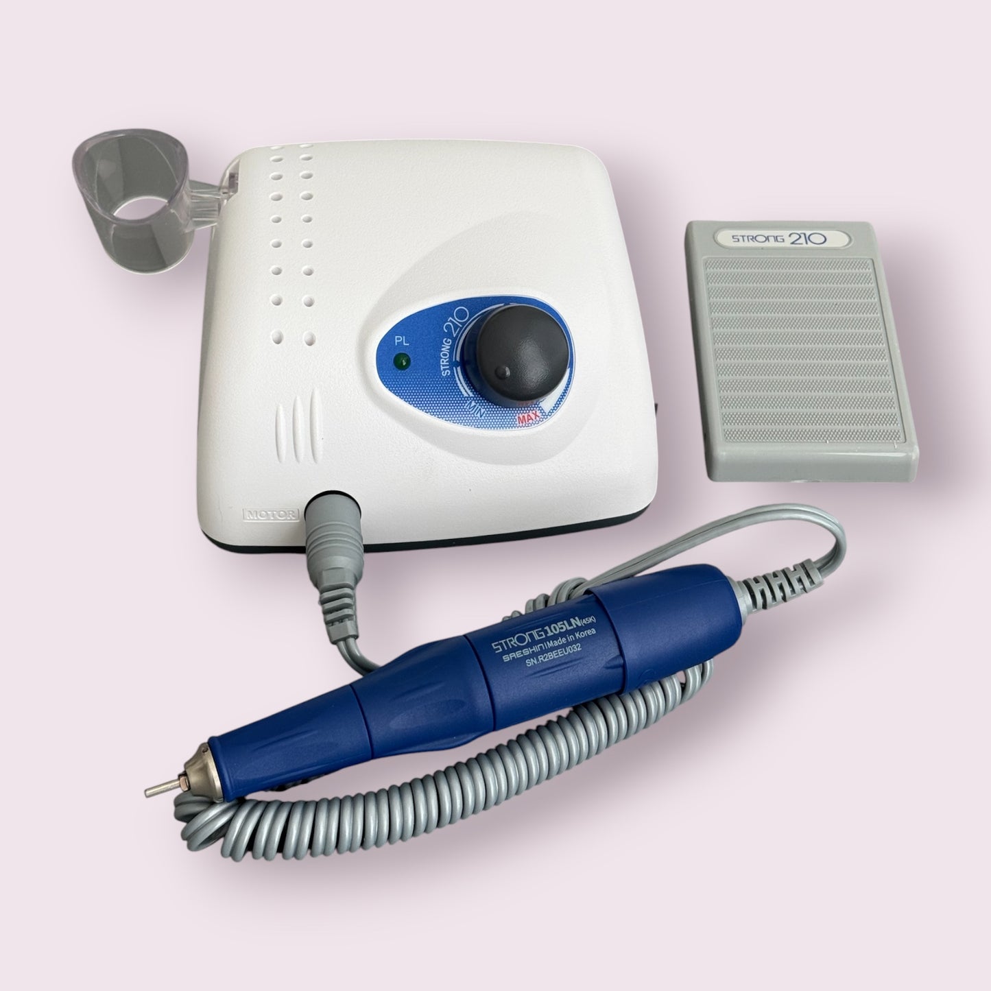 Nail Drill Set STRONG 210+ 105LN Blue (45K) by STRONG/SAESHIN (New! Made in Korea)