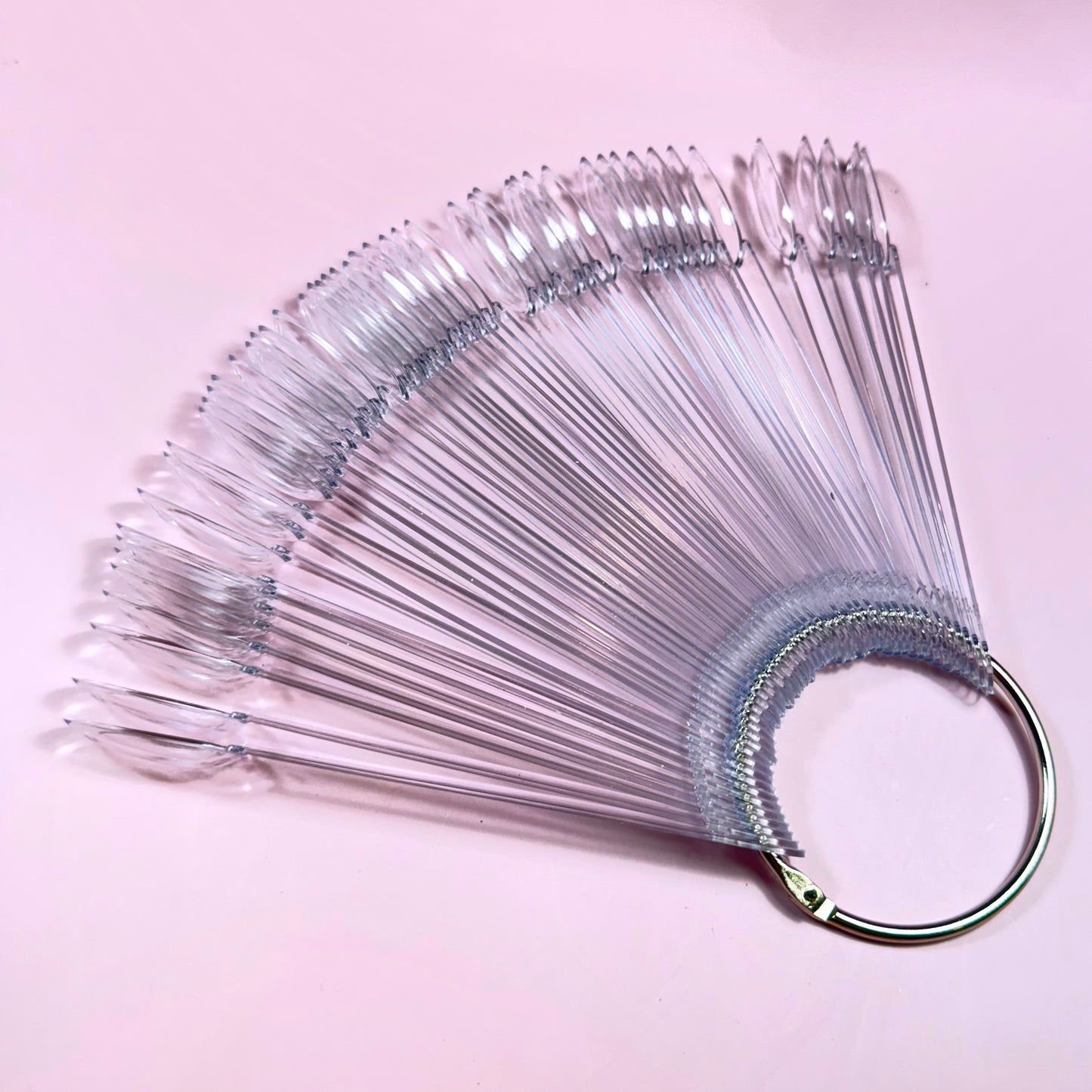 (New!) Plastic Nail Tips with 3D Effect, 50pc (Oval, Transparent)