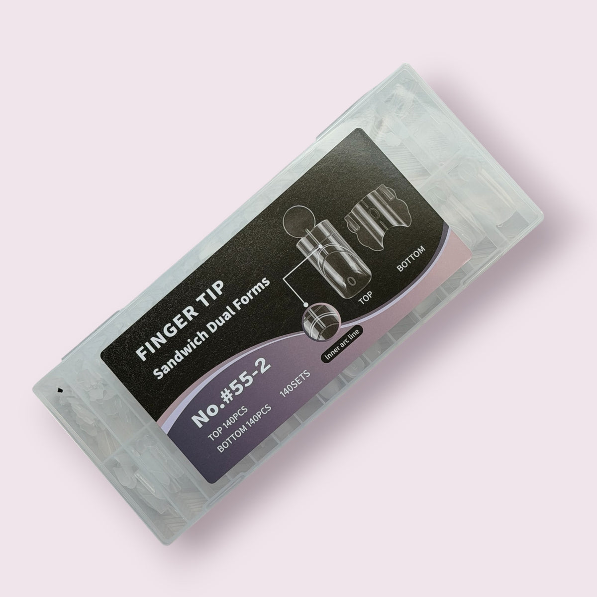 Dual "Sandwich" Nail Forms #55-2- Thinned Cuticle Area - (140 sets)