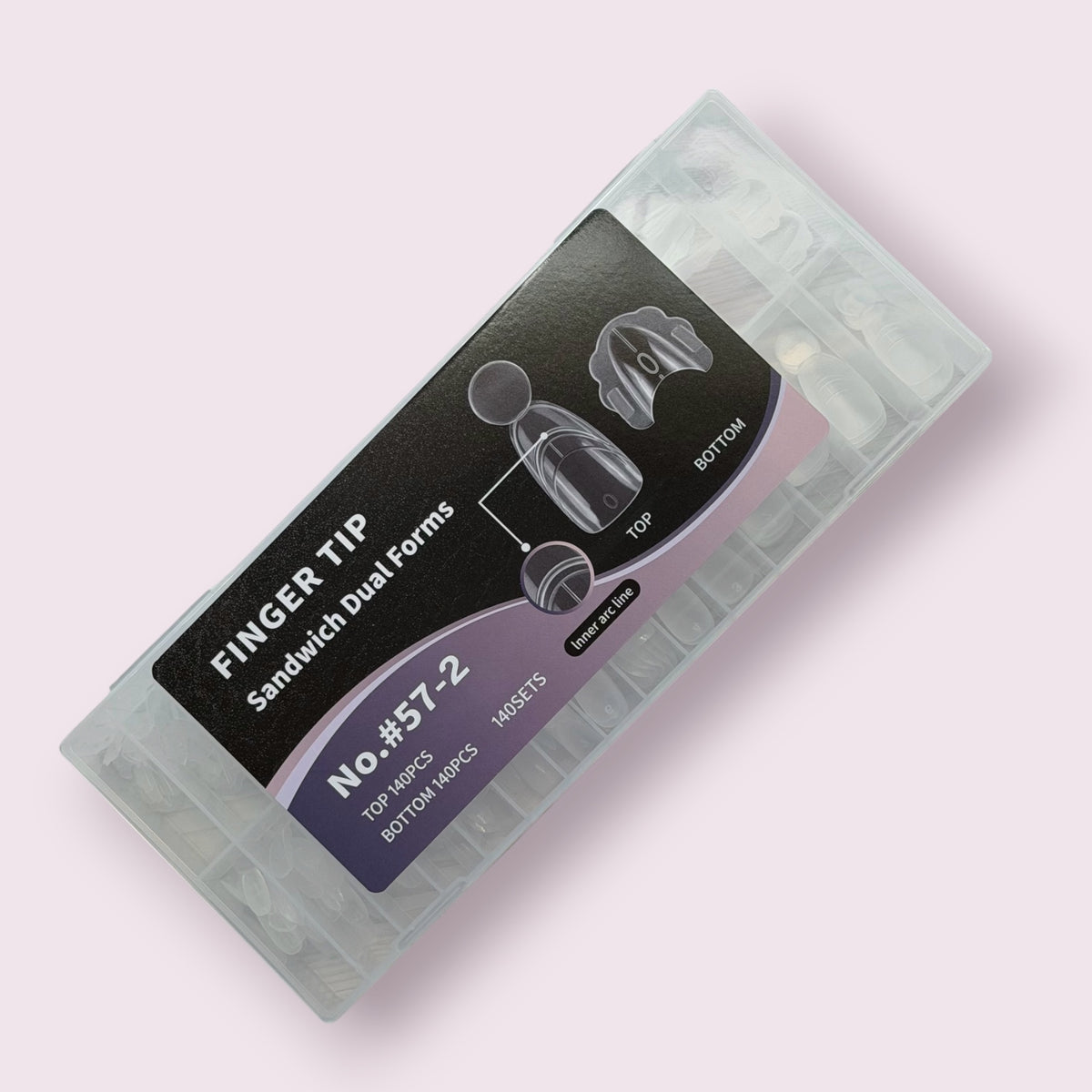 Dual "Sandwich" Nail Forms #57-2- Thinned Cuticle Area - (140 sets)