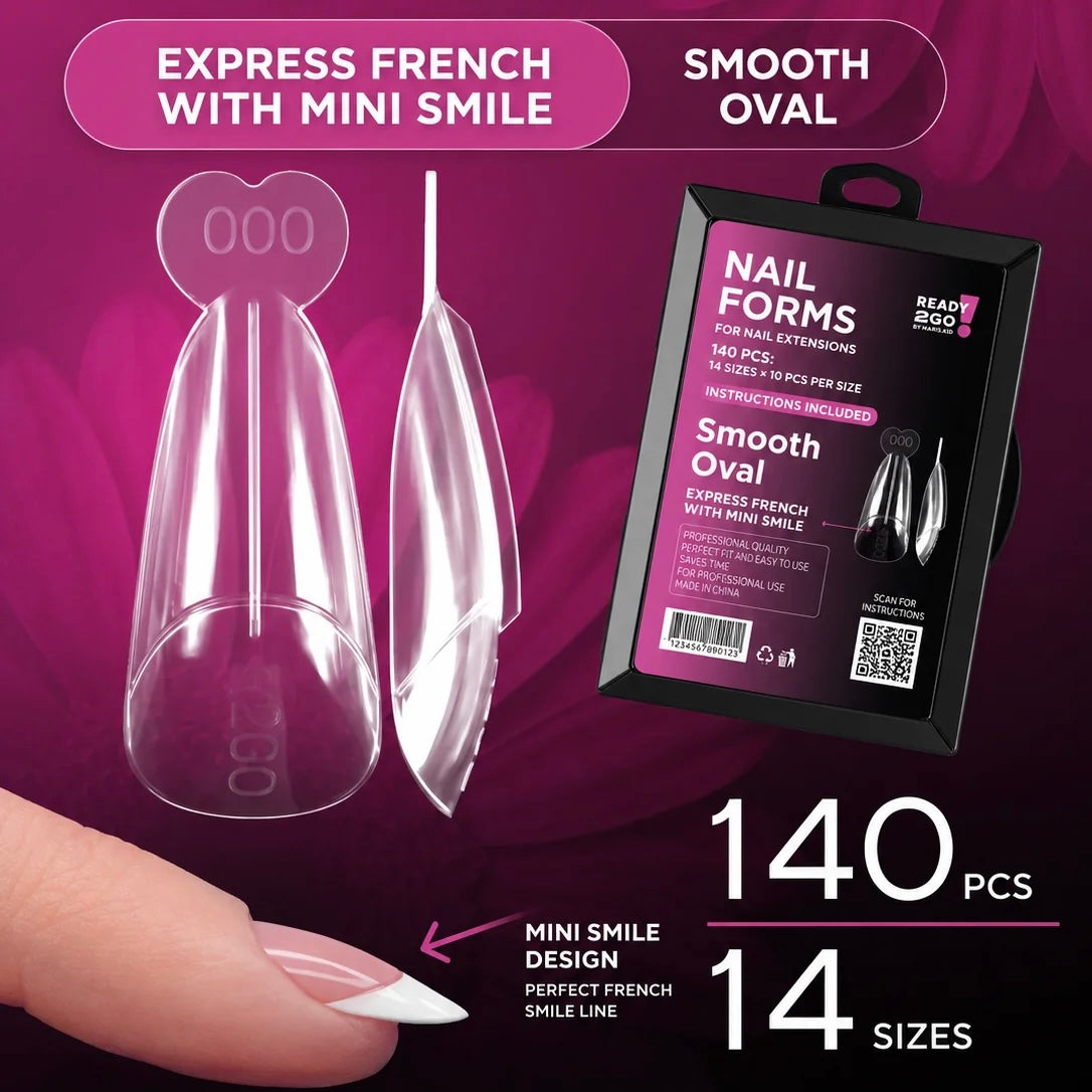 Dual Nail Forms Smooth Oval Express French — Mini Smile Ready2GO by MARIS.KID