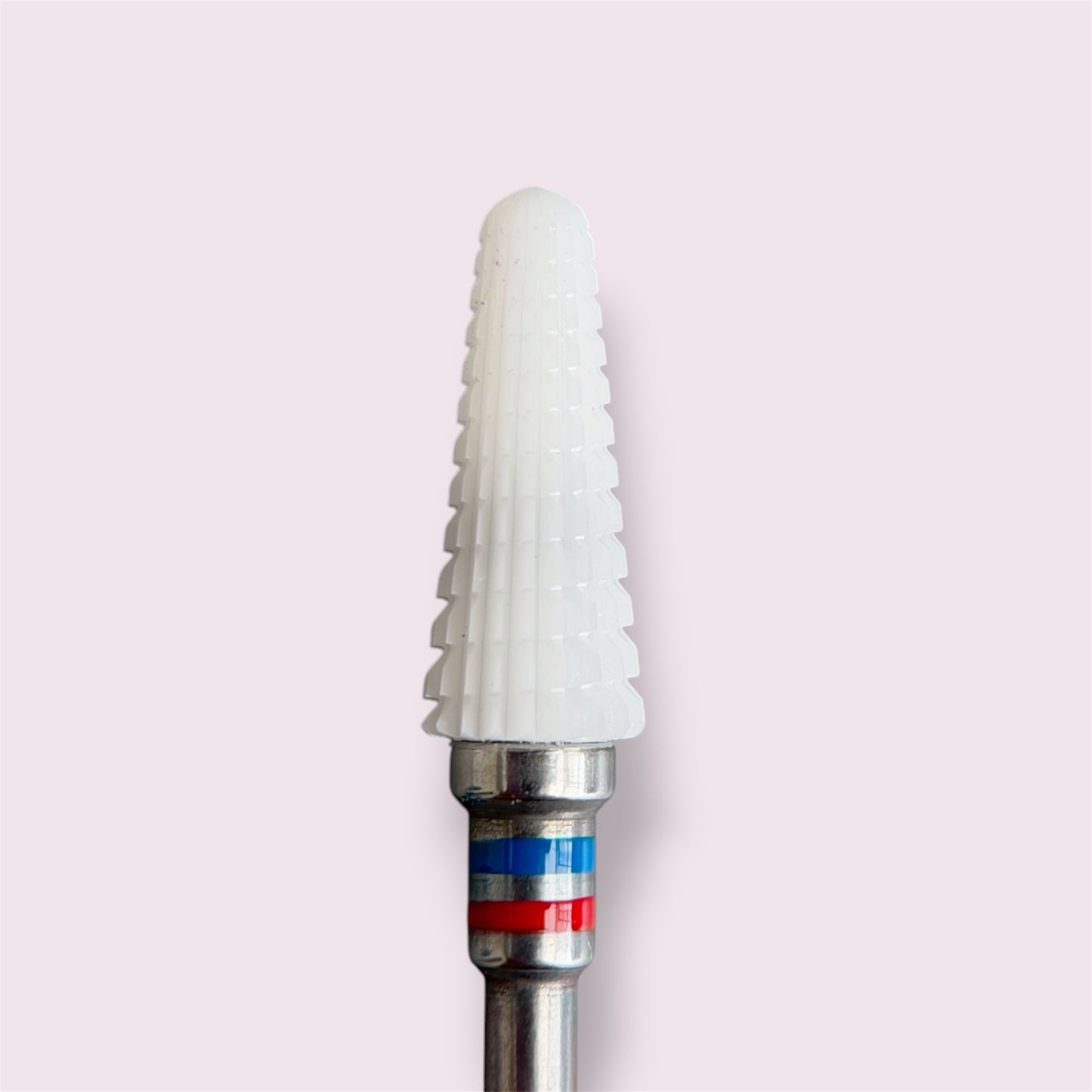 (New!) Ceramic Nail Bit for Removal (White Volcano, Tapered Cone), Red+Blue - Right Handed, 1pc