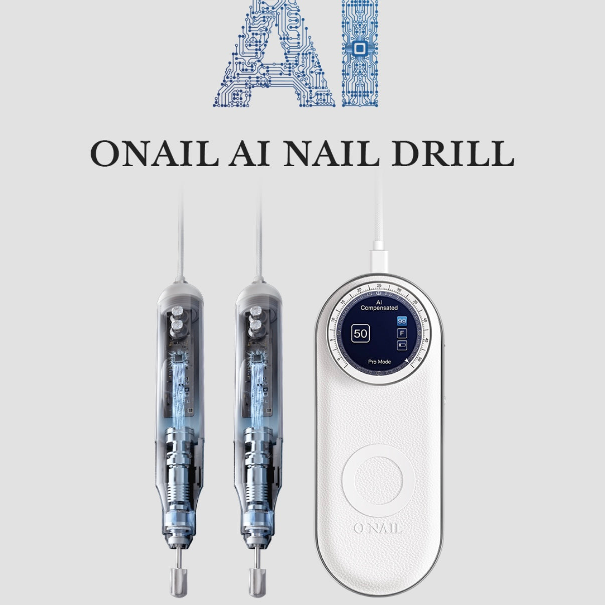 ONAIL AI Precision Drill with 2 Handpieces